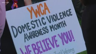 Dozens honor domestic violence victims at Krutch Park