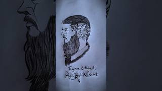 Wait for It… 😳 Ragnar Lothbrok Sketch ✏️ Transformation 👑🔥#sketch #shorts #art #vikings