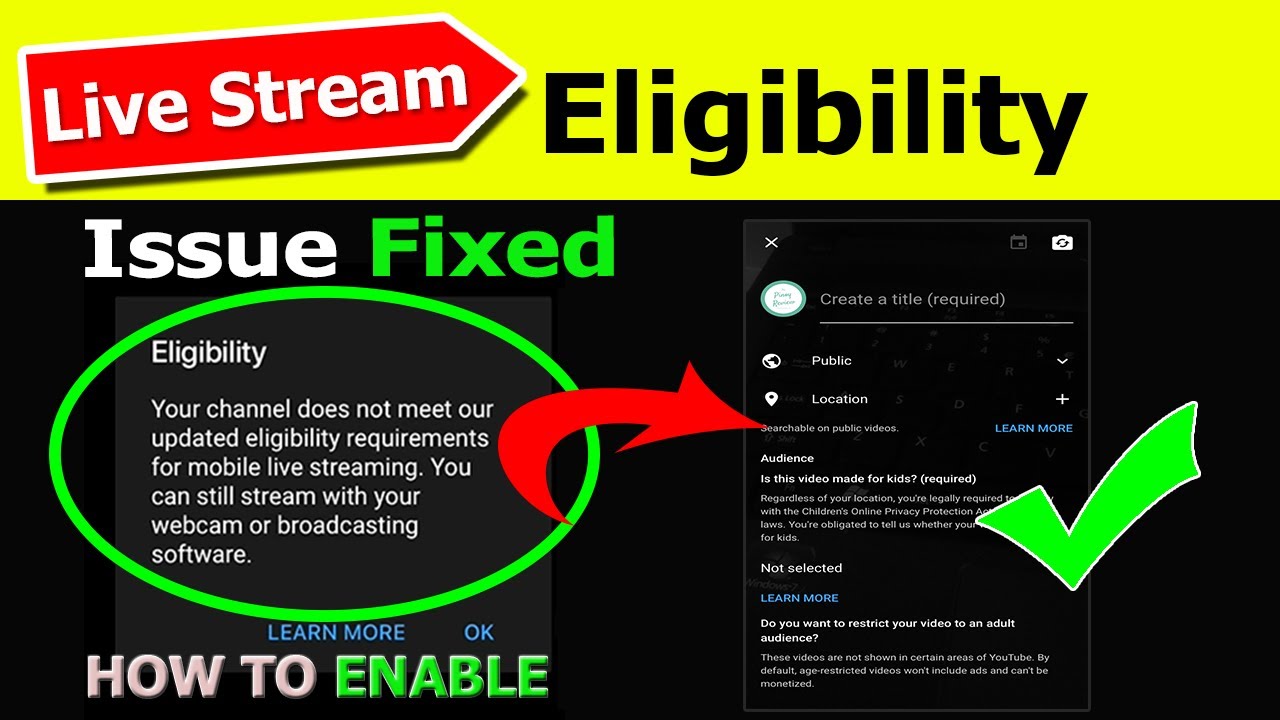 YouTube Live Stream Eligibility Problem Solved YouTube Live Streaming Fix Issue