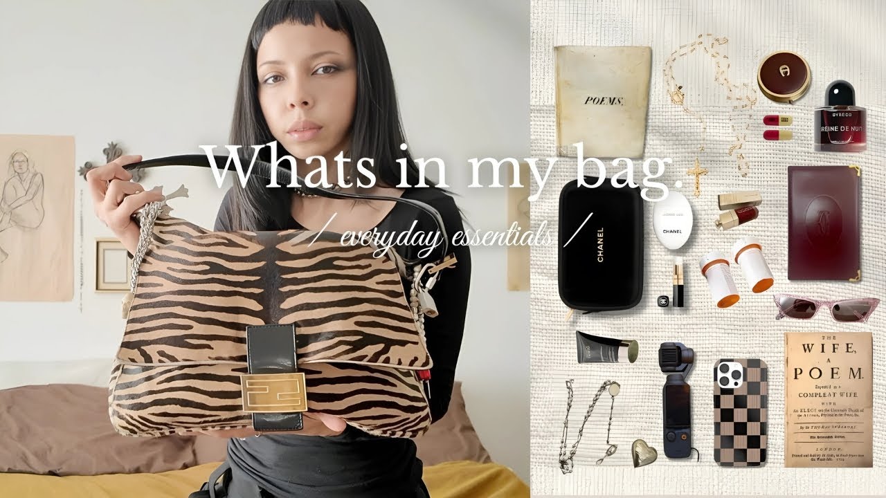 What's in my everyday bag ?! Daily Essentials | Bag Charms | FENDI Mama Baguette | Zebra