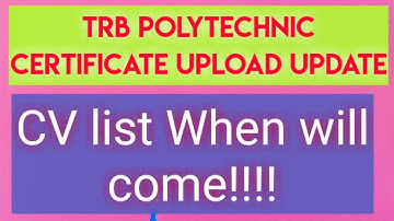 Trb Polytechnic CV list Update