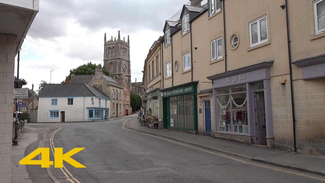 Calne Walk: Town Centre【4K】