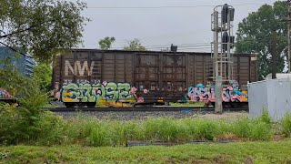 7/8/23: NS ET44AC #3641 & SD70ACe #1127 (rear-DPU) head east @ Romulus w/ NS 120