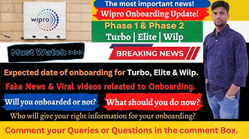 Wipro onboarding update | Turbo Elite Wilp | Phase 1 & Phase 2 | Must Watch 🔥👍