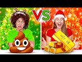 NAUGHTY VS NICE CHRISTMAS PRESENTS CHALLENGE || Cheap VS Expensive Presents By 123 GO! CHALLENGE