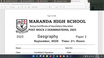 kcse 2025 aardrijkskunde paper 2 voorspellingen