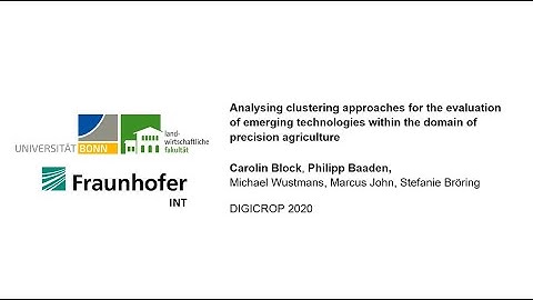P. Baaden, C. Block, et al. - Analysing clustering approaches for emerging technologies