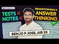 I used answer thinking to clear the upsc exam  benjo p jose air 59  master session by ias