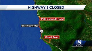 Highway 1 in Big Sur closed due to storm, Caltrans says