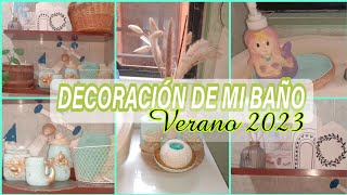 🪴DECORACIÓN DE MI BAÑO PARA VERANO 2023🐠#casainfonavit #summer2023 #verano2023🌿