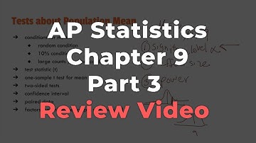 AP Statistics Chapter 9 Review (Part 3)