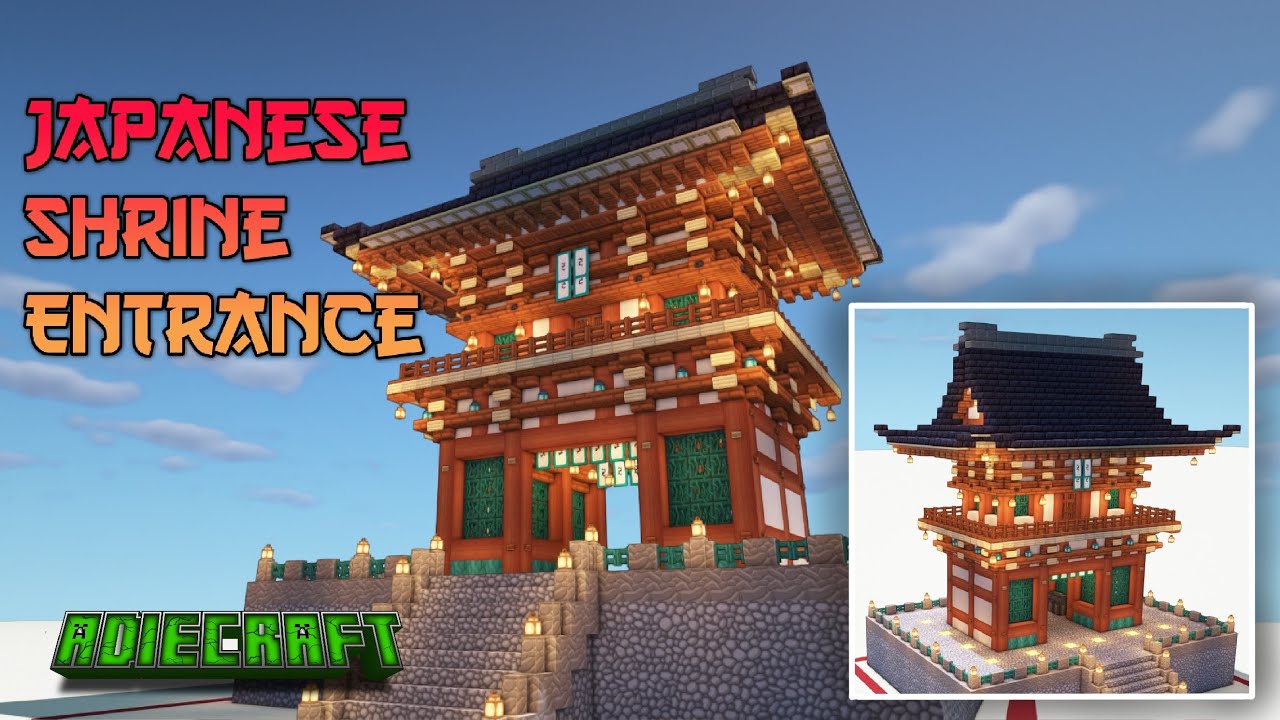 Minecraft Japanese Shrine Entrance TUTORIAL - Kiyomizu-dera Shrine ...