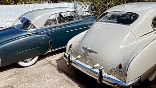 Hanging out in the backyard with my 1950 Chevy Fleetline & 1952 Chevy Styleline