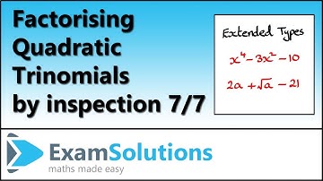 Factorising Quadratic Trinomials by Inspection (7/7)