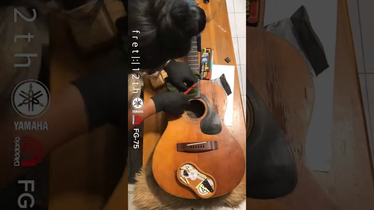 YAMAHA : FG-75 🇹🇼(Taiwan) #fret12th #guitar #guitarrepair