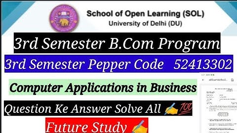 Q.1 B.com programme  complete applications in business paper code 52413302