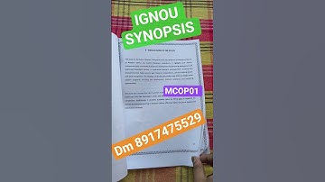 IGNOU SYNOPSIS #ignou #project #synopsis #mcom #delhiuniversity #resonableprice #mcop #follow