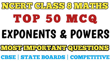 Best MCQ Class 8 Exponents and Powers || Class 8 Exemplar Problems || Class 8 Maths MCQ #class8maths