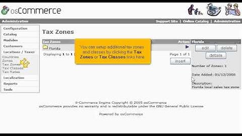 Change tax rates in osCommerce