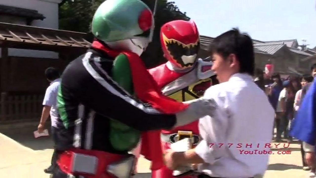 仮面ライダー スーパー戦隊 映画村大集合 １号 鎧武 ウィザード 響鬼 アカレンジャー シンケンレッド ゴーカイレッド キョウリュウレッド Kamen Rider Super Sentai Youtube
