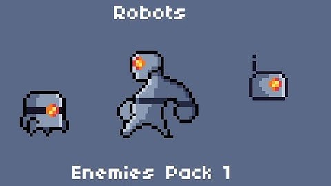 Pixel art game - Robots Enemies Pack Sprites - Game Assets Demo