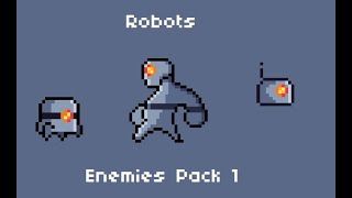 Pixel art game - Robots Enemies Pack Sprites - Game Assets Demo