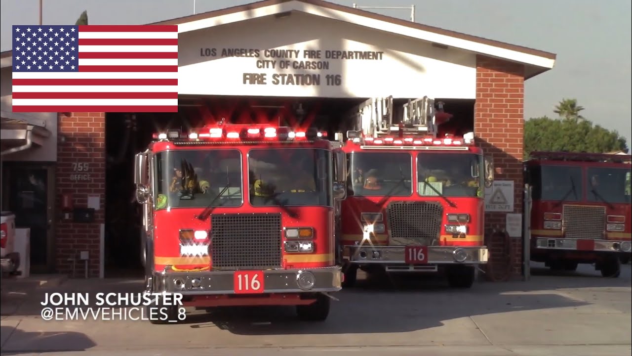 (NEW ENGINE) LACoFD Engine 116 Quint 116 Squad 116 and McCormick 1701 ...