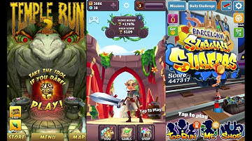 Temple Run 2 Lost Jungle Vs Blades of Brim Vs Subway Surfers Barcelona - Endless Run Gameplay
