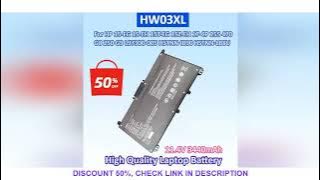 HW03XL 11.4V 3600mAh Laptop Battery for HP 15-EG 15-EH 15T-EG 15Z-EH 17-CP 255 470 G8 250 G9 L97300-