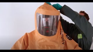 Donning AlphaTec® Level A vapor protective suits