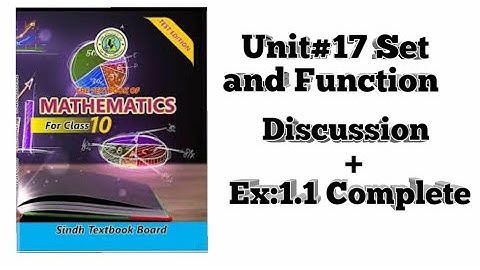 Class 10 Sindh Text Board - Jamshoro Chap 17 Set and Function Ex 17.1