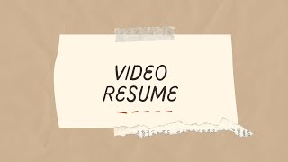 Video Resume | Zhafira Nasruddin