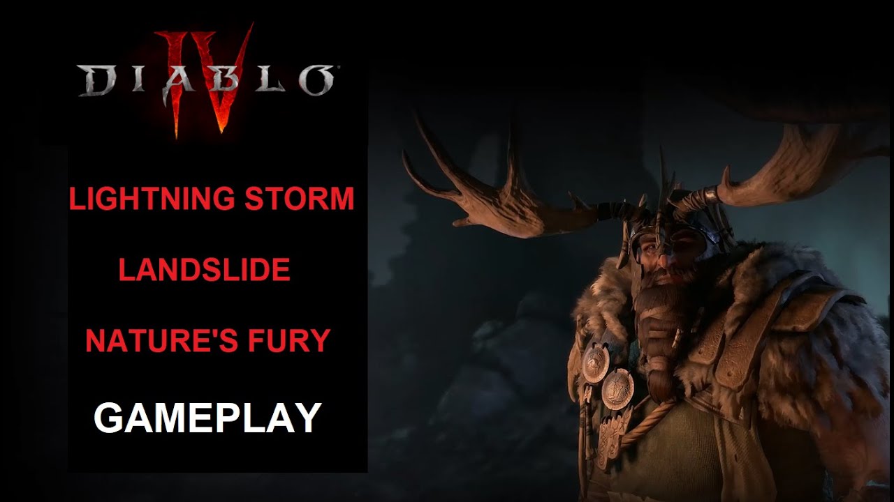 Diablo 4 Druid Lightning Storm and Landslide Nature's Fury Gameplay