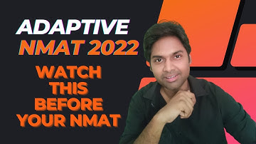 Appear for #nmat only after watching this video | What is Adaptivity in #nmat2022 | #important