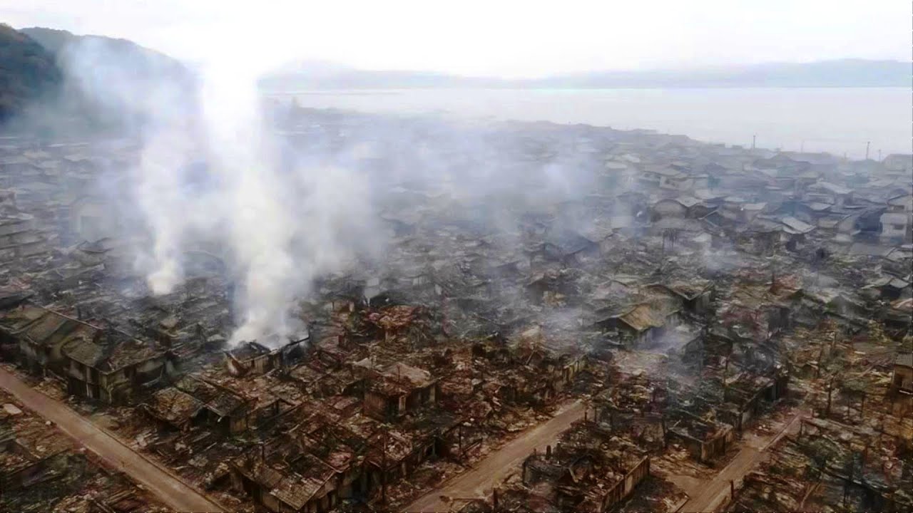 Город сгорел дотла в Японии