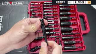 LLNDEI Magnetic Impact Nut Driver Set, 55PCS 1/4 socket set
