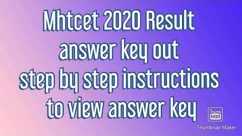 Mhtcet 2020 answer key out | step by step instructions to view | #mhtcet2020 #mhtcetresult #answerke