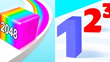 Number Master 3D vs Jelly Run 2048 / Satisfying All Levels ASMR Games...