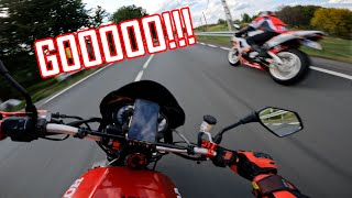 Honda CB500 vs Yamaha R1 Downhill | GoPro HERO10 On-board | MIVV CARBON EXHAUST | LOOUD!!!