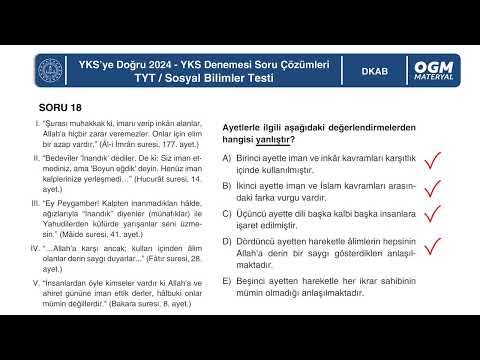 Din Kültürü ve Ahlak Bilgisi TYT Türkiye Geneli Deneme Sınavı Soru Çözümleri