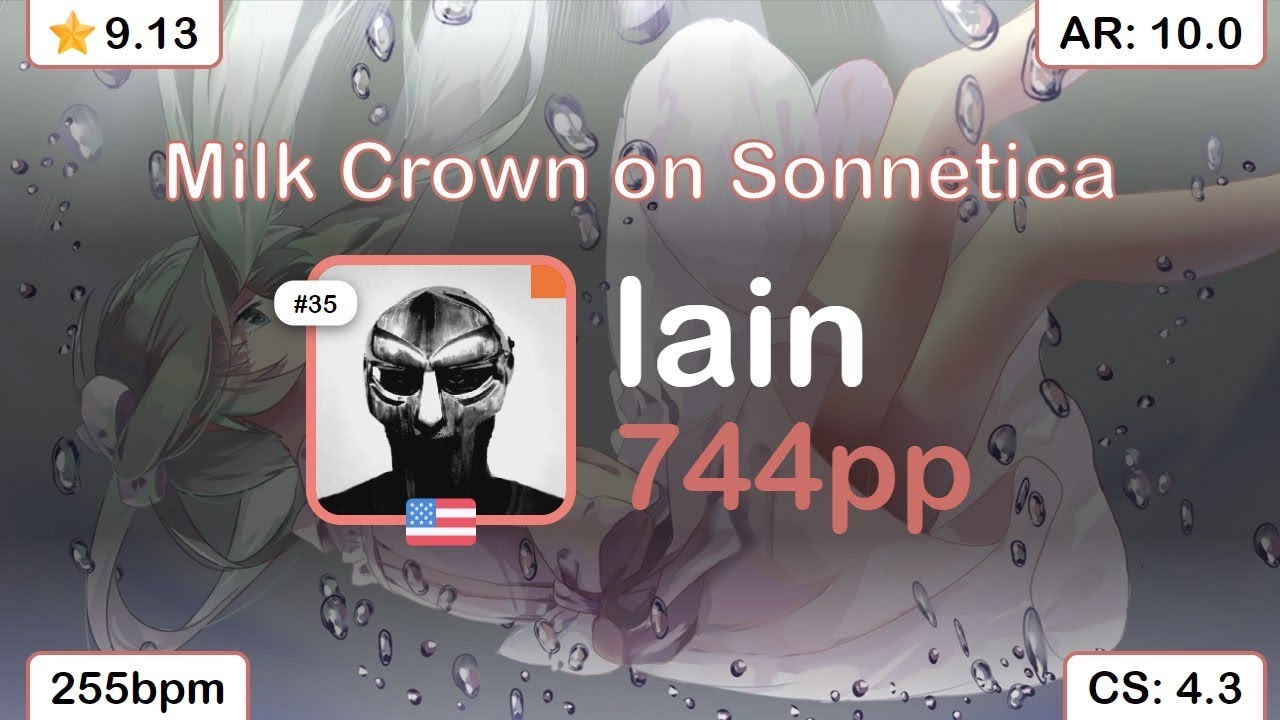 9 13 Lain Nameless Milk Crown On Sonnetica Milk Shake 9 98 37 1 4 722pp If Ranked Youtube
