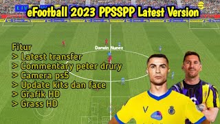 eFootball PES 2023 PPSSPP | update transfer | commentary peter drury | camera ps5