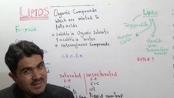 L-13 Concept of lipids, Esters, Fatty acids, Triglyceroids and Phospholipids Fats and oils