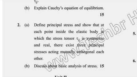 MSc Mathematics 9th Sem Mechanics of Solids Question Paper
