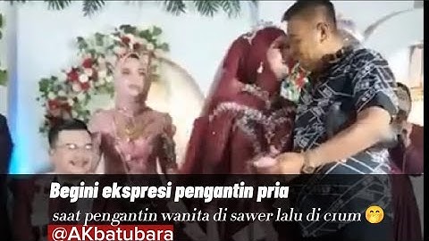 Begini ekspresi pengantin pria saat pengantin wanita di sawer lalu di c1um 🤭