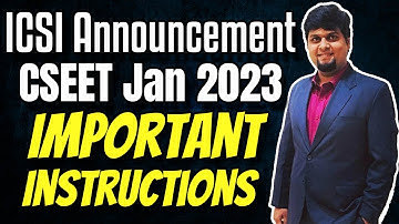 🚨ICSI IMP Notification for CSEET Jan 2023⚠️Caution❌Do Not Do These Mistakes