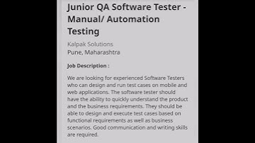 Junior QA Software Tester#fresher #experienced#getemployed #youtubeshorts #softwaretestingjobs#qa