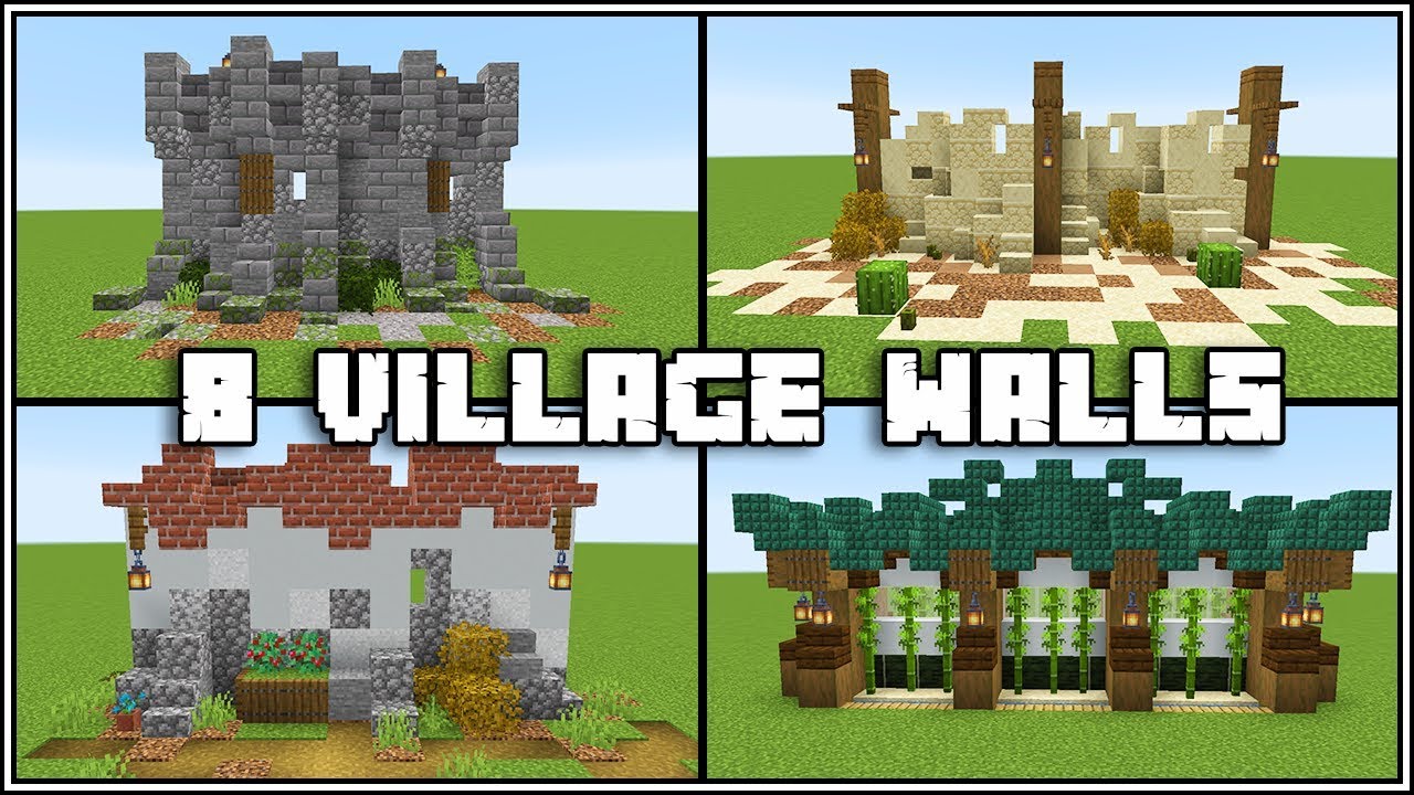 8 Village Wall  Designs  For Minecraft  1 14 YouTube