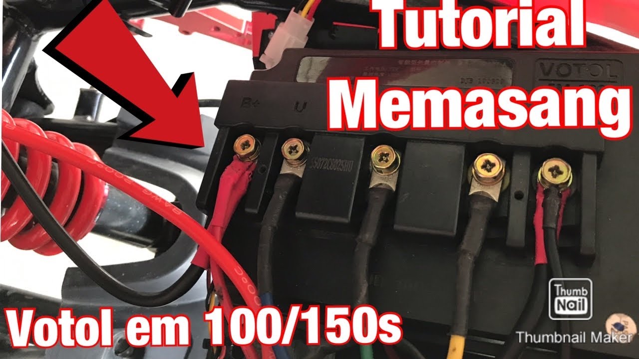 Tutorial memasang Controller votol em 100/150s - YouTube