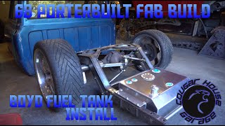 68 C10 PORTERBUILT FAB BUILD PT9 BOYD WELDING FUEL TANK INSTALL Cougar House Garage Ep383